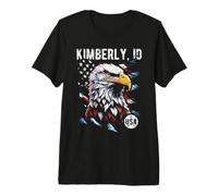 Kimberly Idaho Patriotic Eagle USA Flag Distressed Design Premium T-Shirt