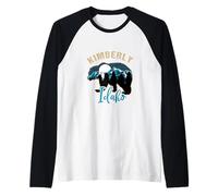 Kimberly Idaho USA Bear Silhouette Moon Forest Mountains Raglan Baseball Tee