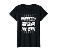 Kimberly Worth The Wait Funny Name Kimberly Saying Value Graphic T-Shirt, Women, Black, M