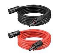 Kimbluth 10 AWG Solar Extension Cable 10FT Black + 10FT Red, 10 Gauge Solar Panel Wire Male to Female Tinned Copper Wire for Solar Panel, Automotive, RV, Boat, Outdoors