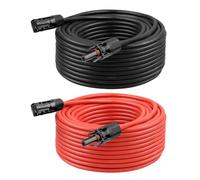 Kimbluth 10 AWG Solar Extension Cable 200FT Black + 200FT Red, 10 Gauge Solar Panel Wire Male to Female Tinned Copper Wire for Solar Panel, Automotive, RV, Boat, Outdoors