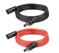 Kimbluth 10 AWG Solar Extension Cable 5FT Black + 5FT Red, 10 Gauge Solar Panel Wire Male to Female Tinned Copper Wire for Solar Panel, Automotive, RV, Boat, Outdoors