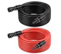 Kimbluth 8 AWG Solar Extension Cable 30FT Black + 30FT Red, 8 Gauge Solar Panel Wire Male to Female Tinned Copper Wire for Solar Panel, Automotive, RV, Boat, Outdoors
