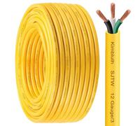 Kimbluth SJTW 12/3 Wire 10FT Heavy Duty Copper Wire, 12 Gauge 3 Conductor Outdoor Extension Power Cable for Battery, Automotive， Motor, Industrial