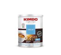 Kimbo Caffè Macinato, 250 g, Miscela Decaf, Ideal per Moka, Intensità 9/13, Tostatura Media, Barattolo in Metallo