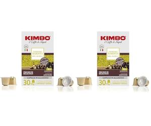 Kimbo Coffee Espresso Barista Capsules (1 x 30) | 30 Aluminium Capsules, Medium Dark Roast | Italian 100% Arabica Coffee Pods, Barista Series (Pack of 2)