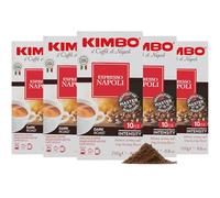 Kimbo Coffee Espresso Napoli Ground Coffee, Medium Dark Roast, 5 x 250g