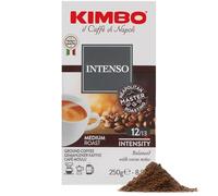 Kimbo Coffee Intenso Ground Coffee, Medium Roast, 250g | Premium Italian Coffee, Roasted in Naples, Intensity 12/13, Arabica Grind, For Coffee Machines, Moka Pots & Cafetieres