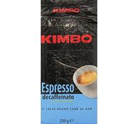 Kimbo Decaffeinated Espresso DEK Ground Italian Coffee, 250g, Vegetarian, Bag
