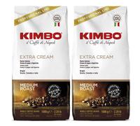 Kimbo Extra Cream Espresso Coffee Beans 2x1kg Pack of 2 - Medium Roast Arabica/Robusta Blend for Lattes & Cappuccinos