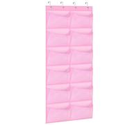 KIMBORA 12 Large Mesh Pockets Over the Door Shoe Organizer for Closet Hanging Shoe Rack for Door Sneaker Hanger Boot Storage for Kids, Baby, Toddler, Girl, Pink