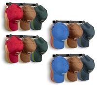 KIMBORA 4 Packs Hat Rack for Wall, Hat Organizer for Baseball Caps Holds 36 Hats, 3 Mounting Options Hat Hook Hanger, Strong Baseball Hat Holder Storage, Hat Display for Door, Room, Closet (Black)