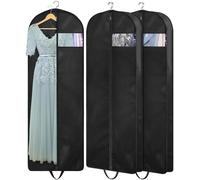 KIMBORA 60" Dress Garment Bags for Hanging Clothes Travel, Gusseted Garment Bags for Closet Storage with Handles for Long Gowns, Coats(3 Packs) Visit the KIMBORA Store