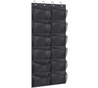 KIMBORA Boots Hanging Shoe Organizer for Closet 12 Extra Large Mesh Pockets Over The Door Shoe Rack for Men Shoes Size 16, Black