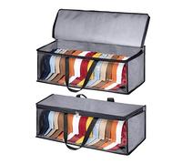 KIMBORA Hat Storage Bag 2 Packs Baseball Cap Holder Hat Organizer with Carry Handles for Closet, Grey
