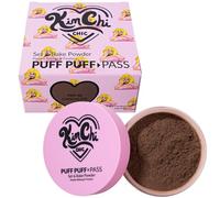 Kimchi Chic Beauty Puff Puff Pass Set and Bake Powder, Loose Face Powder with Extra Fluffy Setting Powder Puff, Soft Brown Face Makeup for Uneven Skin Tone, 08 Chocolate