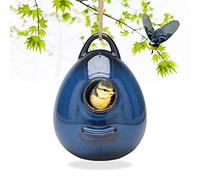 Kimdio Ceramic Hanging Birdhouse - Blue, Finch, Cardinal, Bluebird - 6L x 6.5W x 8H inches
