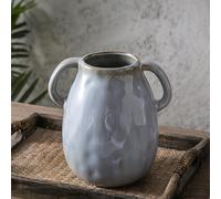 Kimdio Ceramic Vase with 2 Handles, Modern Farmhouse Grey Vase for Home Decor, Rustic Pottery Vase, Boho Decorative Terracotta for Flowers, Clay Pampas Grass Vases for Living Room Dining Table Shelves