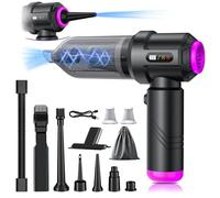 Kimdog Handheld Vacuum Cleaner - 22000PA Rechargeable Car Hoover, 4-in-1 Portable Mini Hand Held Vacuum Cordless, 3-Speed Powerful Air Duster for Cars, Office, Home, Keyboard, PC, Pet (Black)