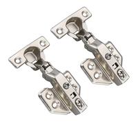 Kimdot 2 Pack 26mm Mini Cup Hinge for Billy Cabinet, European Full Overlay, Soft Close Cabinet Door Hinge for Thin Door,Nickel Plated