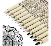 Kimee Fineliner Drawing Set - 12 Black Ink Pens for Sketching, Illustration, Journaling, Calligraphy & Anime Art