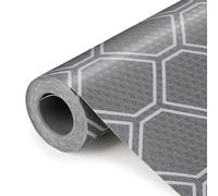 KIMERSE Shelf Liner, Drawer Liners for Bathroom Cabinets, Kitchen Refrigerator Liner Waterproof Cupboard Liner Fridge Liner for Shelves - Grey 44x200cm