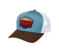 Kimes Ranch Crimson Mid Profile Curved Bill Hat with Woven Patch and Merrow Edge Stitch
