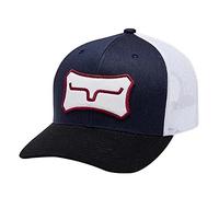 Kimes Ranch Mens Boneyard Trucker Adjustable Snapback Mid-Profile Logo Cap, Navy, One Size