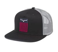 Kimes Ranch Men's Cody Embroidered Flag Logo Mesh-Back Trucker Cap, Black, One Size