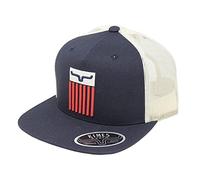 Kimes Ranch Men's Cody Embroidered Flag Logo Mesh-Back Trucker Cap, Navy, One size