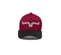 Kimes Ranch Unisex 110 Double Trac Trucker Horns Patch Adjustable Snapback One-Size Hat, Dark Red, One Size