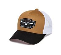 Kimes Ranch Woodland Trucker Hat Western Snapback Cap Leather Patch Adjustable Mid Profile Hat, Ww Brown, One size