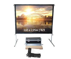 KIMEX 046-1017 Portable Projection Screen Professional mobile screen with a 3.65 m width, foldable frame, and 4K-compatible front projection - ideal