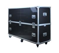 KIMEX Flight Case 2x 55-70 TV Professional carry case for 2 screens measuring 55" to 70", with foam lining, securing straps and an anti-theft system.