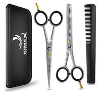 KIMEX LONDON Professional Hairdressing Scissors - Hair Thinning Scissors Set, 6.0 inch + Presentation Case/Box + Black Comb