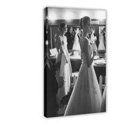 KIMEYT Audrey Hepburn And Grace Kelly Backstage at The 1956 Oscars Canvas Poster Wall Art Decor Print Picture Paintings for Living Room Bedroom Decoration 08x12inch(20x30cm)
