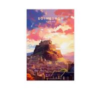 KIMEYT Edinburgh Travel Print - Scotland, Edinburgh Poster Canvas Poster Wall Art Decor Print Picture Paintings for Living Room Bedroom Decoration 16x24inch(40x60cm)
