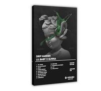 KIMEYT Lil Baby X Gunna - Drip Harder Album Cover Poster Canvas Poster Bedroom Decor Landscape Office Room Decor Gift 08x12inch(20x30cm)