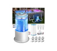 KimFilter Glowing 1000 GPH Above Ground Pool Filter Pump with Built-in Blue LED Light | Powerful Pool Cartridge Filter Pump System | Enhanced Water Circulation & Filtration up to Clean and Clear Water
