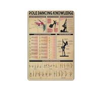 KIMGHDS Tin Sign Pole Dancing Knowledge Metal Signs Retro Room Decor Pole Dancer Posters Printed Plaque Club Home Wall Decor,Vintage Educational Wall Art Gift 12X8 inch
