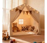Kimglurs Kids Play Tent Indoor, Playhouse with Star Lights, 57x36x52 in