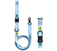KimhaChan Pet Collar & Leash Set - Sky Blue, Soft Yet Durable Webbing, Non-Irritating, Adjustable, Welded D-Ring, Made in Korea, Orange, Sky Blue, Black, Mixed