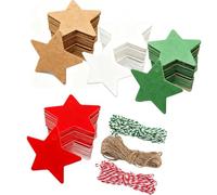 KIMHOME 100Pcs Christmas Tags Star,Xmas Gift Tags with String for Craft Christmas Decorations Xmas DIY Crafts