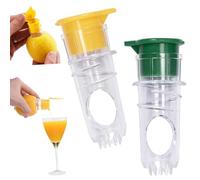 KIMHOME 2-Pack Manual Citrus Juicers, Yellow & Green Hand Press Lemon Squeezer with Built-in Filter & Lid, Non-Slip Base & Easy-Pour Spout for Lemons, Limes & Oranges