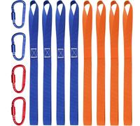 KIMHOME 2pcs Carabiners & 4pcs Nylon Strap Loops - Heavy Duty 1000kg Load Capacity, Straps with Screw Lock Clips for Motorcycle, Camping, Car, Outdoor Gear Securing