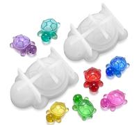 KIMHOME 2Pcs Mini Silicone Turtle Moulds, 3D Animal Casting Moulds for Epoxy Resin, Concrete & DIY Crafts