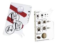 KIMHOME 2Pcs Tick Remover Card Set, Tick Catching Tool with Magnifying Glass,Ticks Scale Chart for Humans, Dogs & Cats (Plastic)