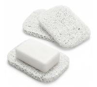 KIMHOME 3Pcs Self-Draining Soap Saver Pads, PVC Non-Slip Soap Holder & Reusable for Bathroom, Shower & Kitchen (White)
