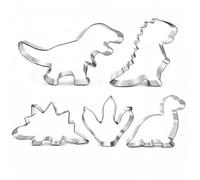 KIMHOME 5pcs Dinosaur Fondant Cutters Set, Ideal for Kids' Dinosaur Party Baking, Cake & Cupcake Decoration, Biscuit Making & Craft Projects