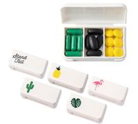 KIMHOME 5Pcs Pill Box, 3 Compartments Morning Noon Evening Large Medicine Organiser with Portable Travel Pill Holder for Vitamins & Supplements
